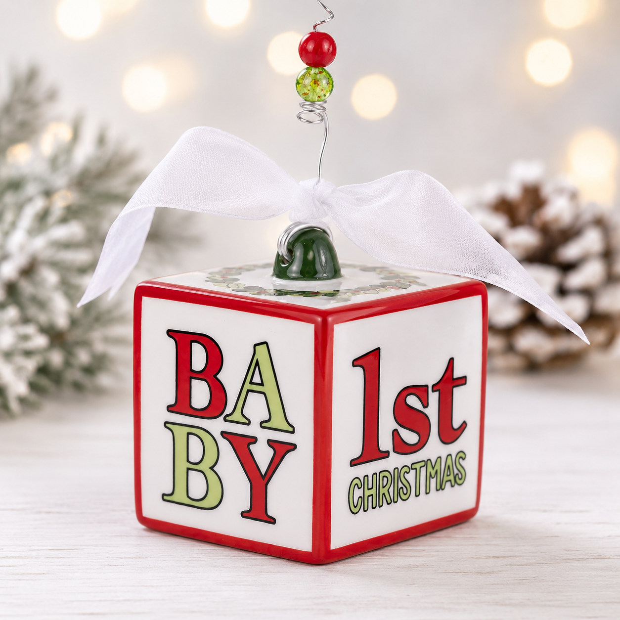 Baby's 1st Christmas Block Ornament
